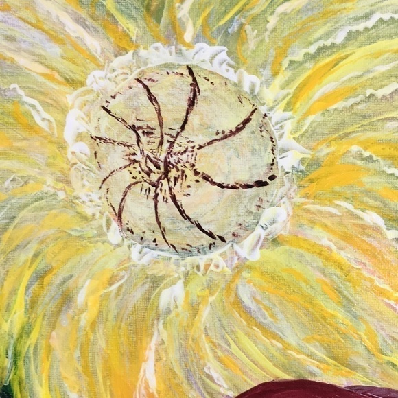 Original Painting Flowers Floral Wall Art on Canvas 20"x16" - Picture 6 of 15